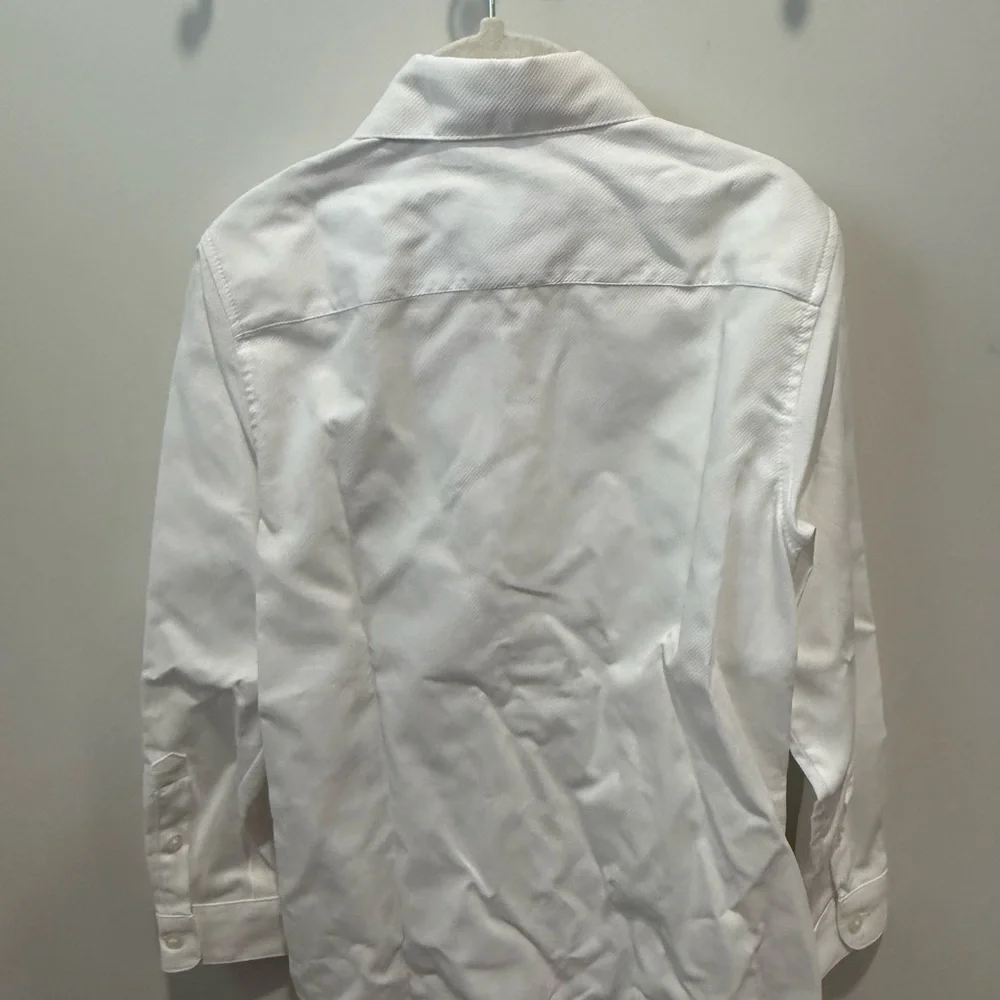 Boys Zara Classic White Button-Down Shirt with Navy Trousers - Picture 5 of 9